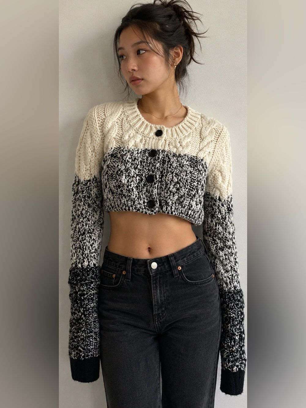 Heaven by Marc Jacobs Chunky Cropped Cable Knit Cardigan NWT XS